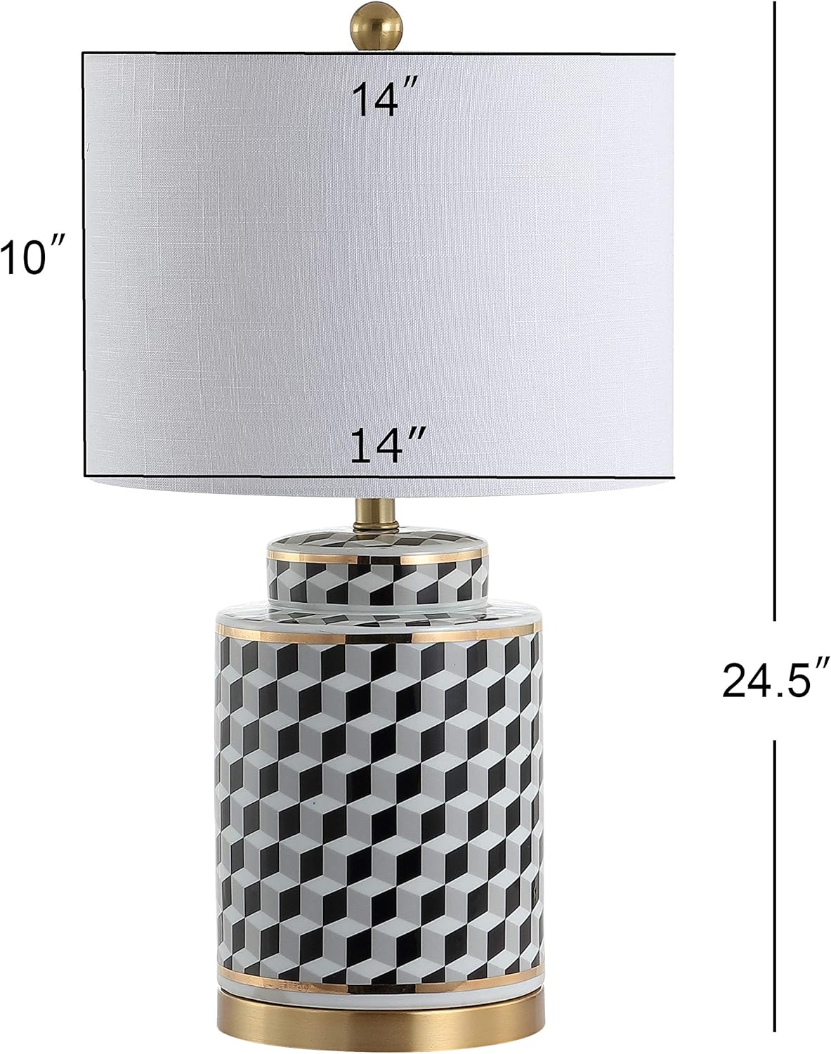 Black/White Ceramic/Metal LED Table Lamp N590296