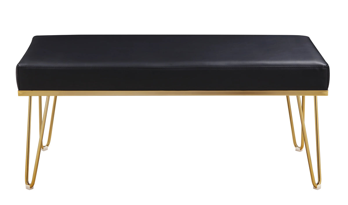 Black PU Leather Upholstered Bench L413