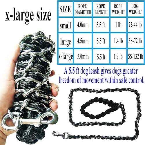 Heavy Duty Metal Dog Leash with Collar Y399
