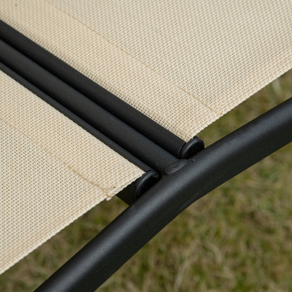 Beige 2-Person Patio Swing with Canopy J8850