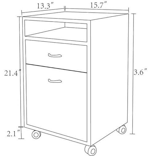 24 Mobile Printer Stand Brown P85190