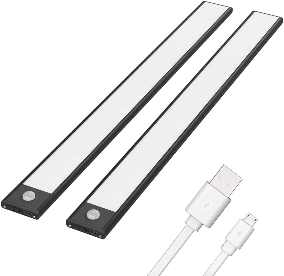 3 Pack LED Under Cabinet Lights Wireless Motion Sensor Rechargeable Black M689