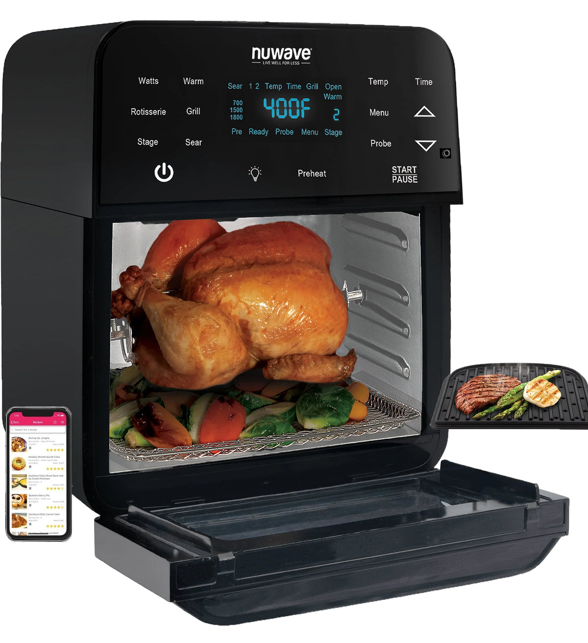 15.5-Quart 1800W Air Fryer with 100 Presets N5523