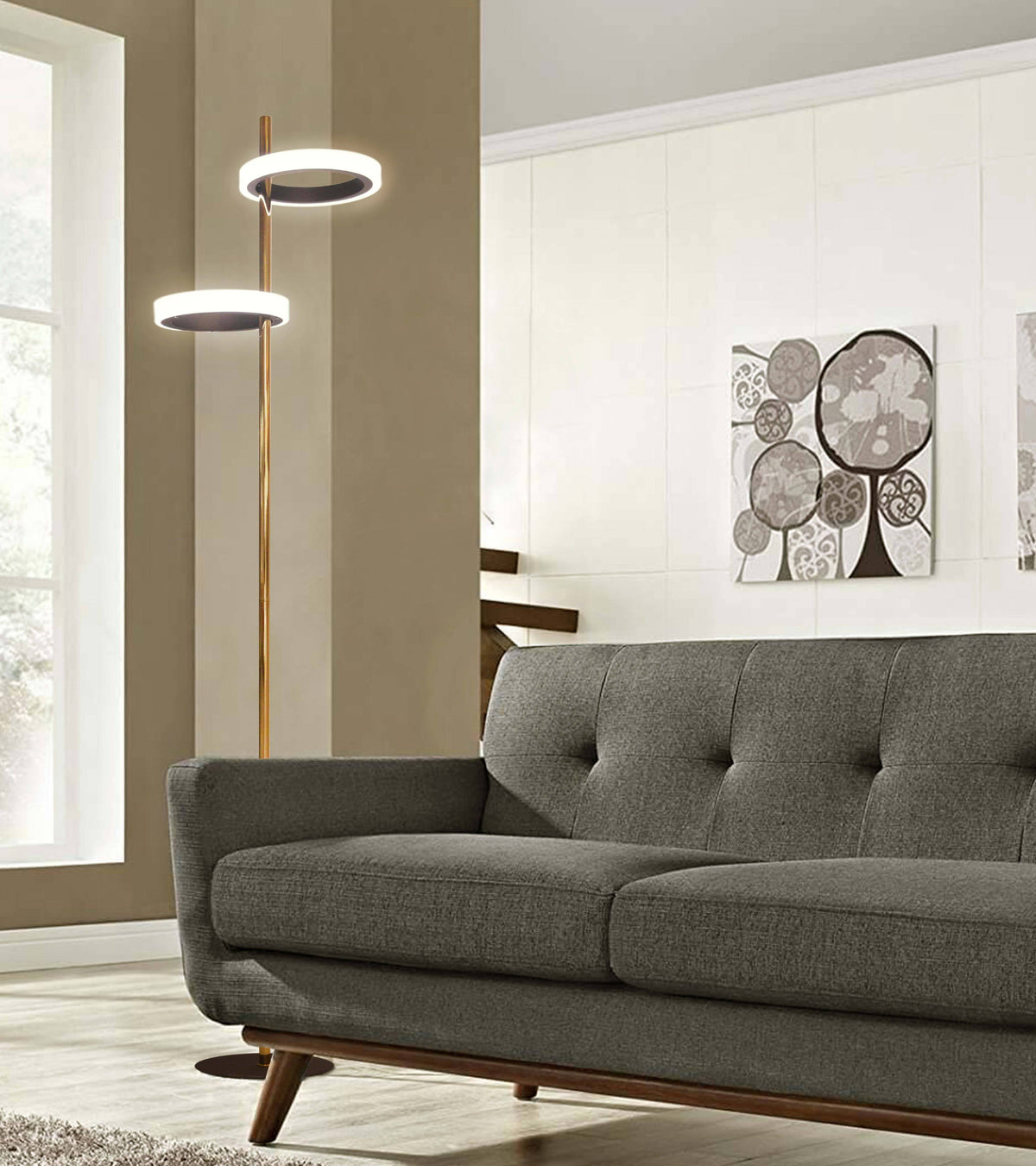 Antique Nickel Floor Lamp Q64723