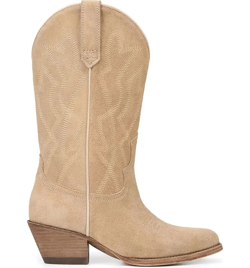 Sand Suede Pointed Toe Western Boots P537750