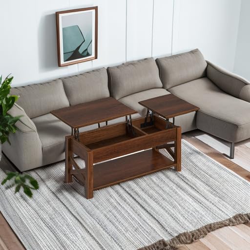 Black 47.2" Lift Top Coffee Table with Hidden Compartment A277532