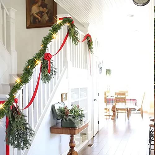 14.8 FT Artificial Christmas Garland with 50 Pre-Lit LED Lights V361