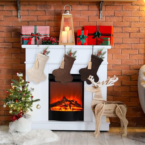 3 Pack 6 inch Knitted Christmas Stockings with Tag G151