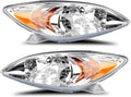 Headlight Assembly Pair with Bulbs for Toyota Camry 2002 2003 2004 T3668