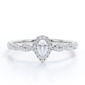 10K White Gold Pear Cut Diamond Engagement Ring B72354