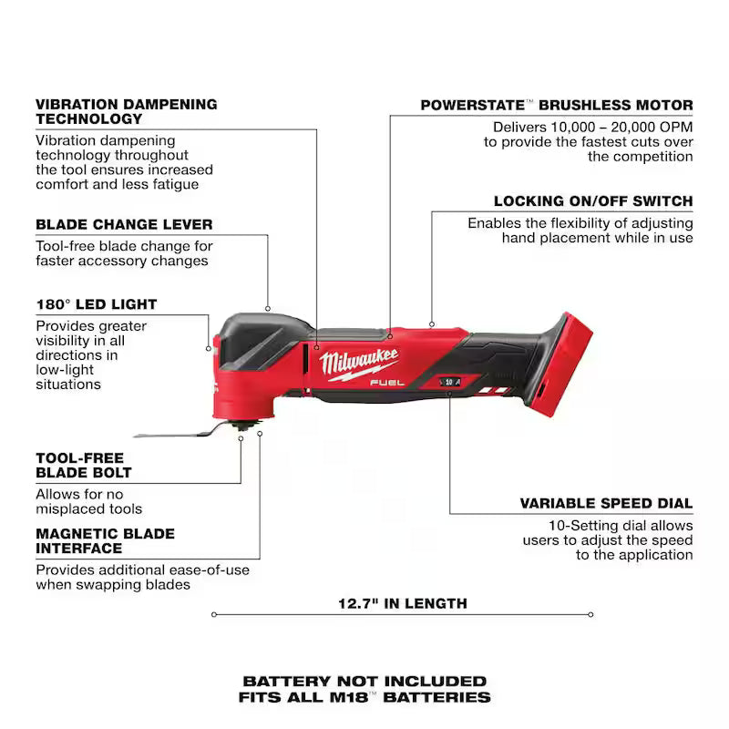 18V Cordless Brushless Oscillating Multi-Tool N701020