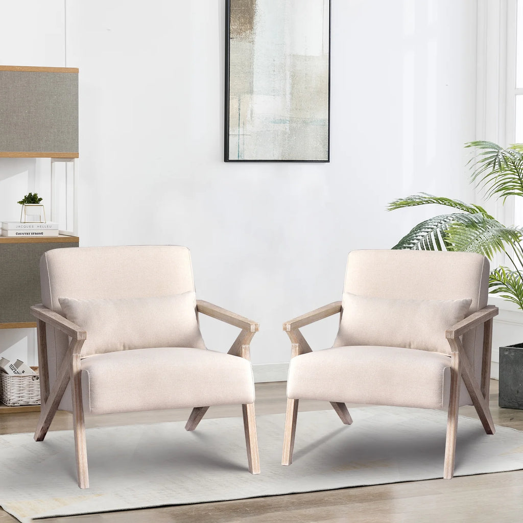 Beige Mid Century Accent Chair K592