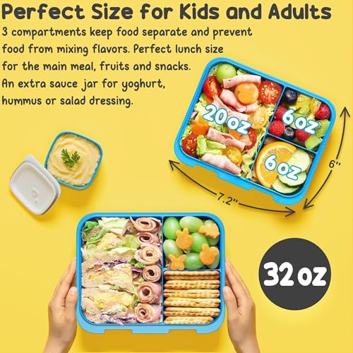 Bento Lunch Box with Thermos, 32OZ Snack Container, Insulated Bag, Food Jar, Ice Pack Set F3315