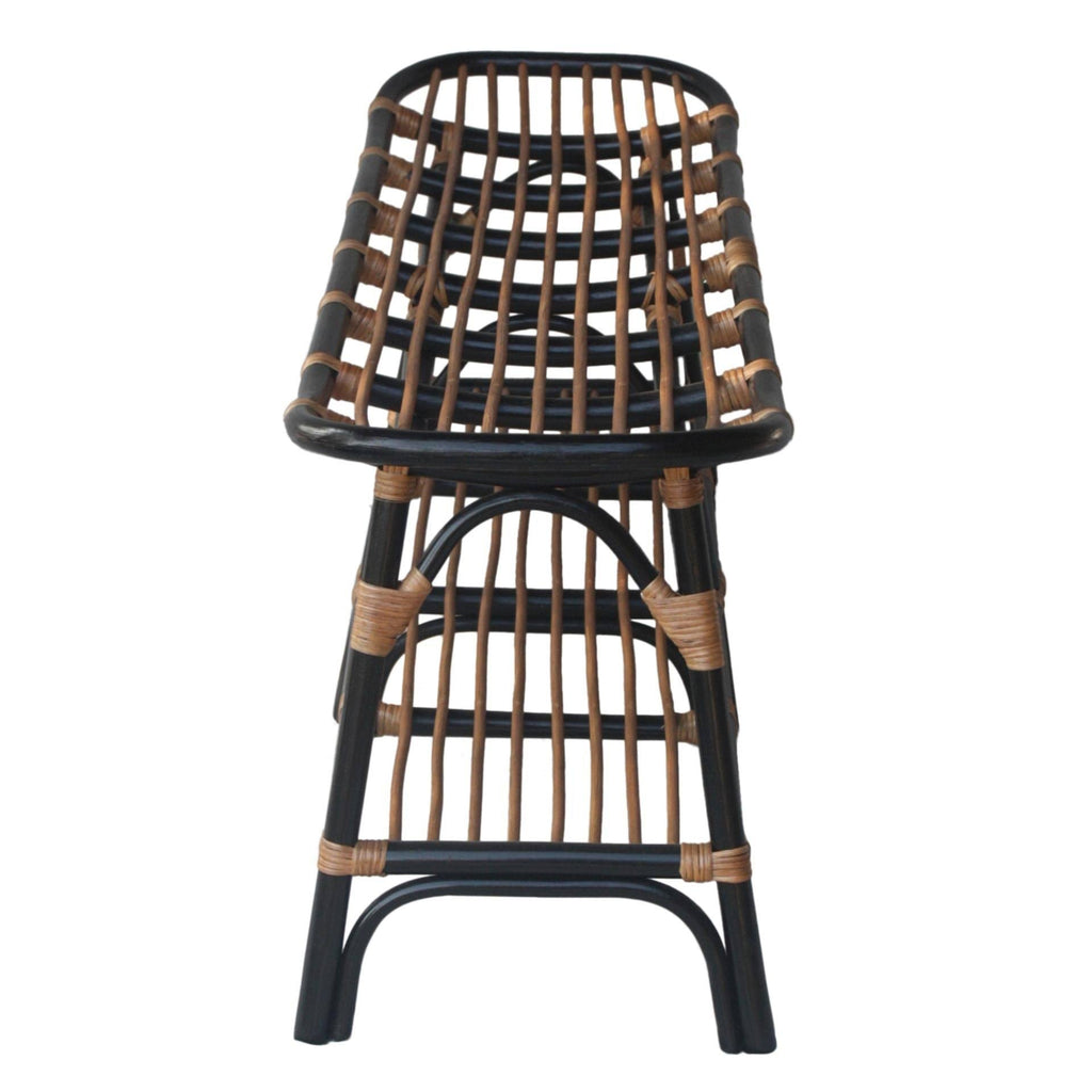 Rattan Bench with Shelf I8486