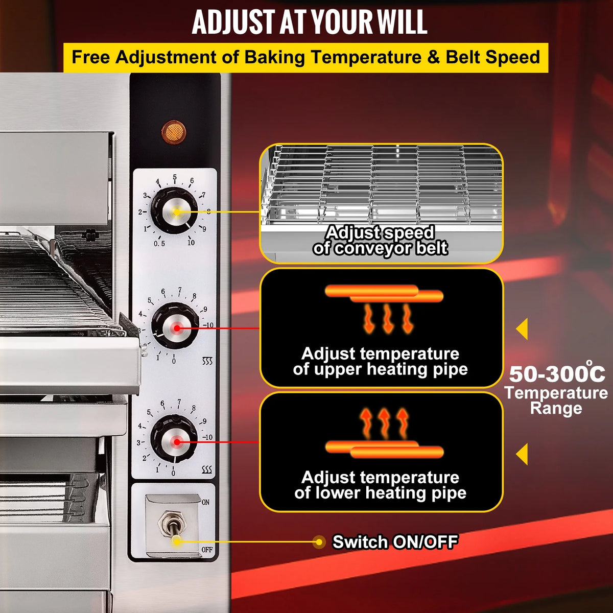 Stainless Steel Countertop Conveyor Pizza Oven for 14" Pizza M106872