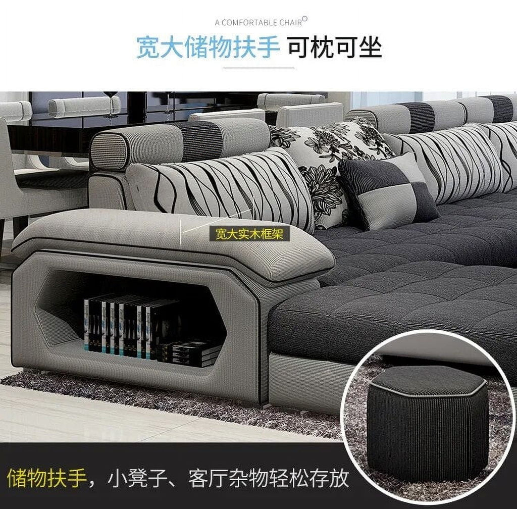 Fabric U Shape Sectional Sofa D7962
