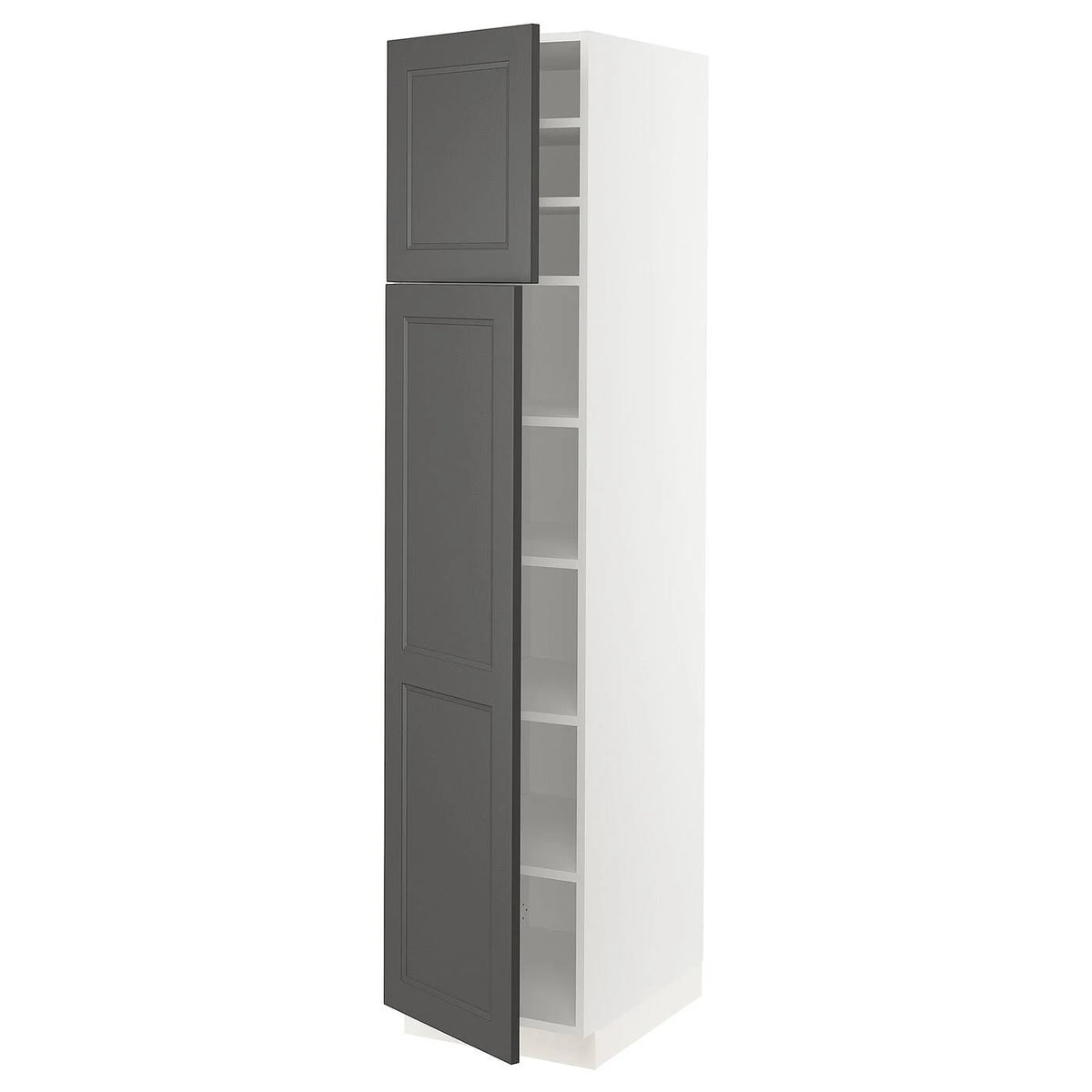 White High Cabinet with Shelves & 2 Doors G519