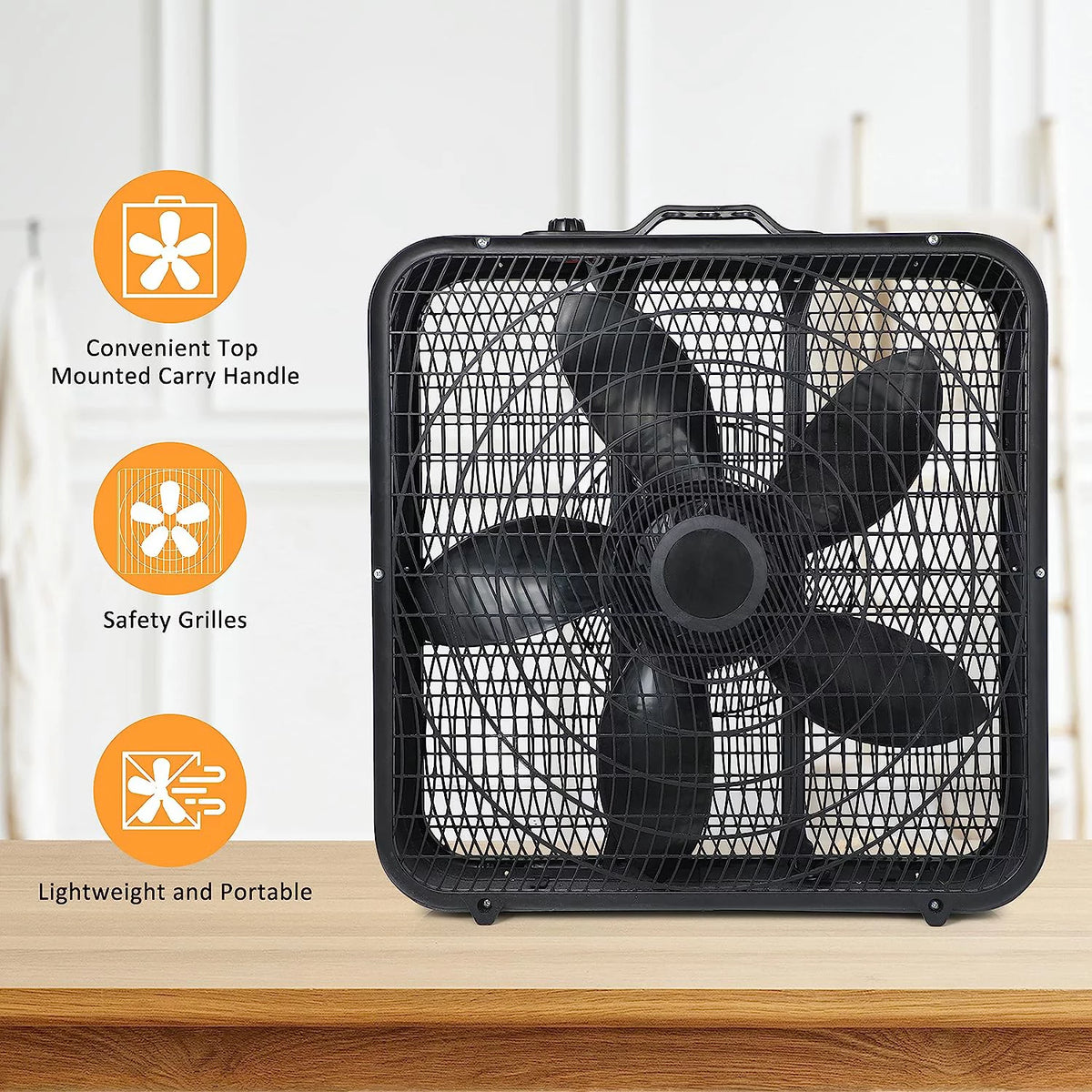 20" 3-Speed Black Box Fan G168