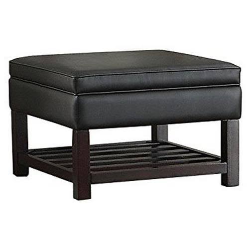 Black Storage Ottoman C503217