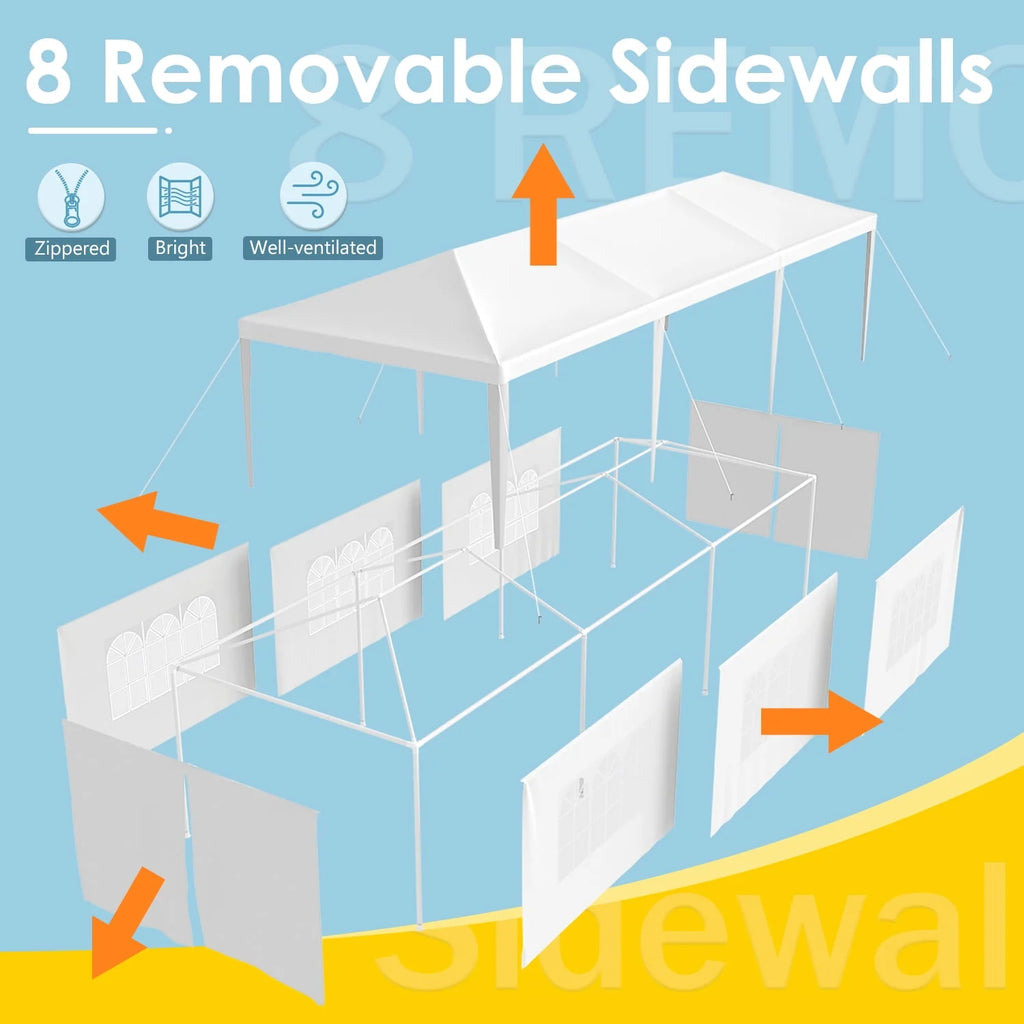 10' x 30' Outdoor Gazebo Canopy with Removable Sidewalls Z160