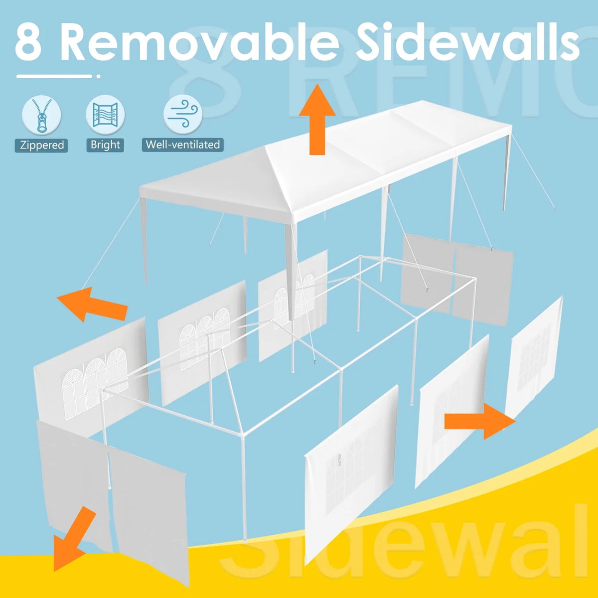 10' x 30' Outdoor Gazebo Canopy with Removable Sidewalls Z160