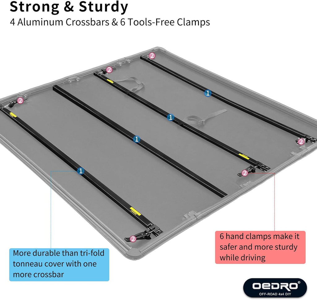 Soft Quad Fold Truck Bed Tonneau Cover for 5.6 Ft Bed J1037
