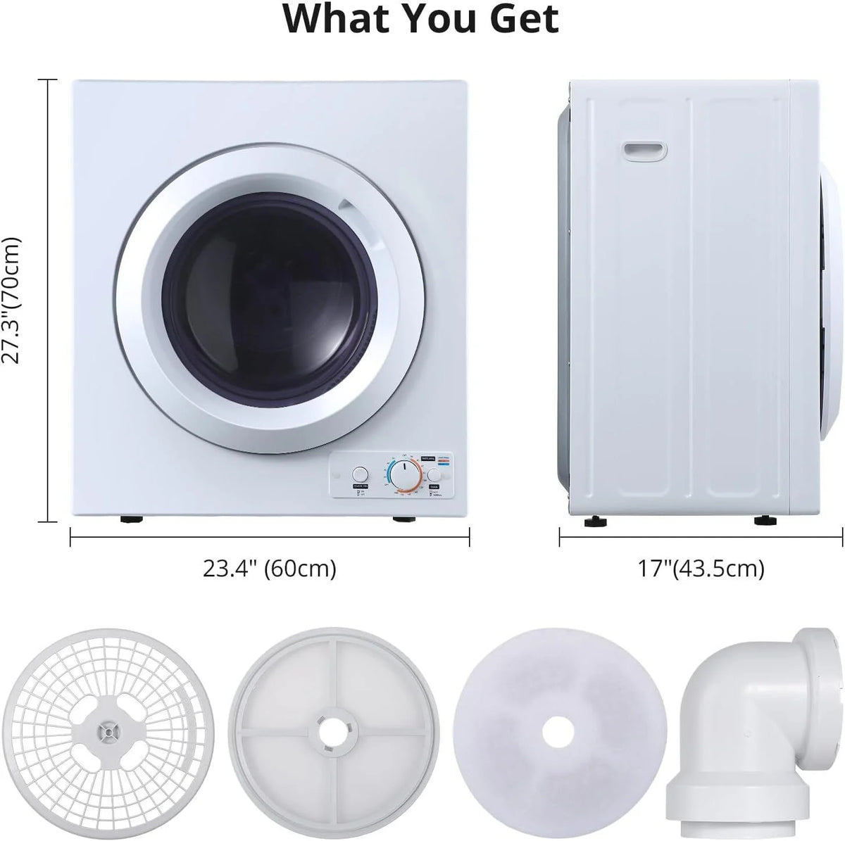 Portable Electric Clothes Dryer 2.65 cu. ft Stainless Steel Tub M674