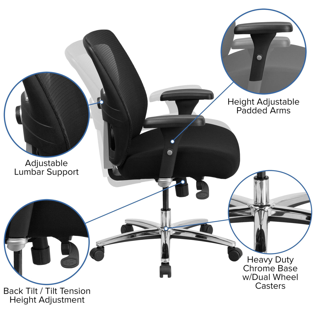 Black Mesh Ergonomic Office Chair T209613