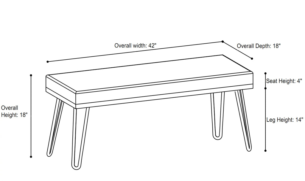 Black PU Leather Upholstered Bench L413