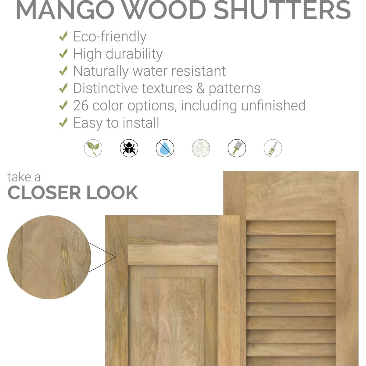 14"W x 58"H Real Wood Board-n-Batten Shutters with Elliptical Top, Starless Night Blue P919855