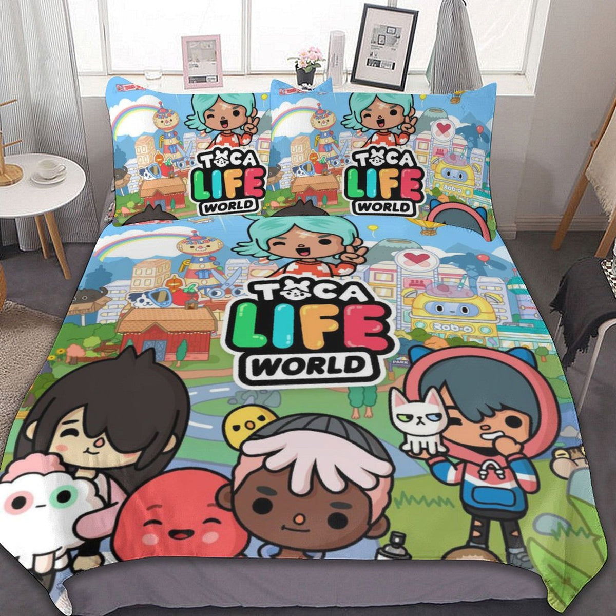 3 Pieces Bedding Sets With 1 Duvet Cover 2 Pillowcases T424556
