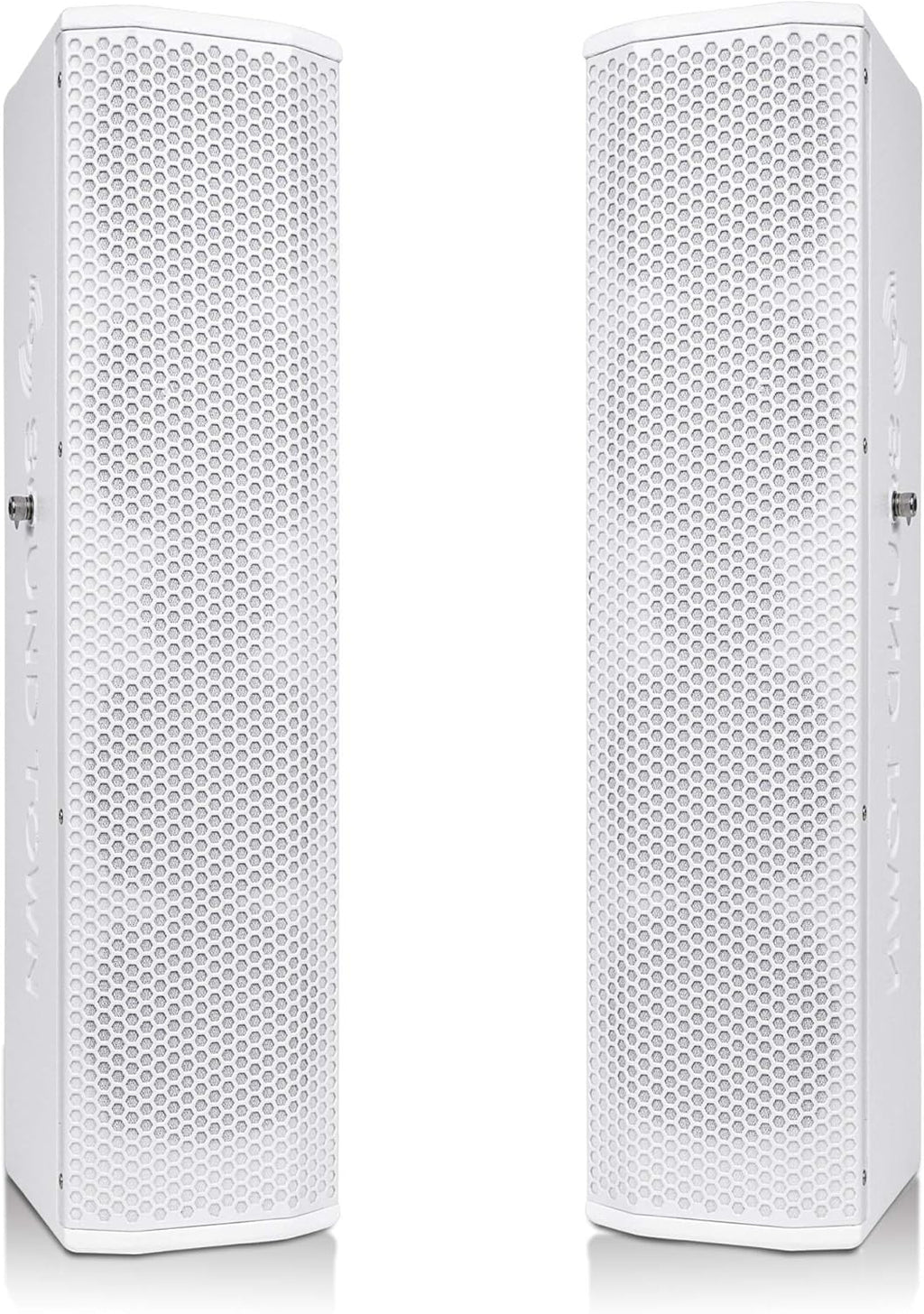 White Pair of Passive Wall-Mount Column Mini Line Array Speakers with 4 x 5” Woofers C669