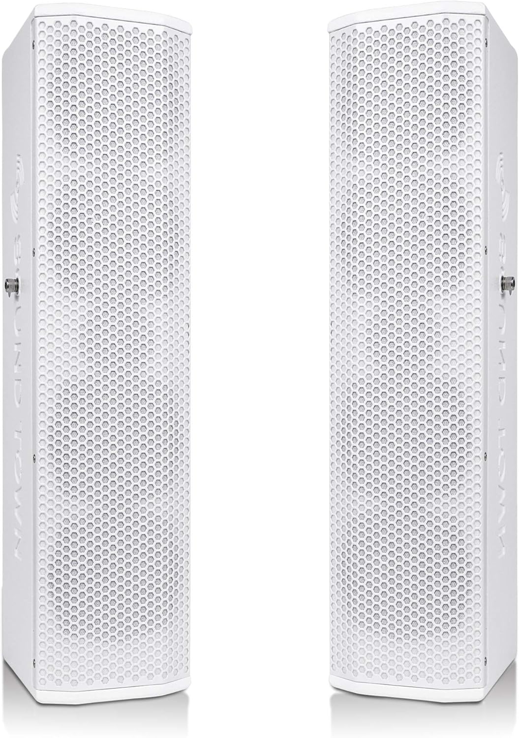 White Pair of Passive Wall-Mount Column Mini Line Array Speakers with 4 x 5” Woofers C669