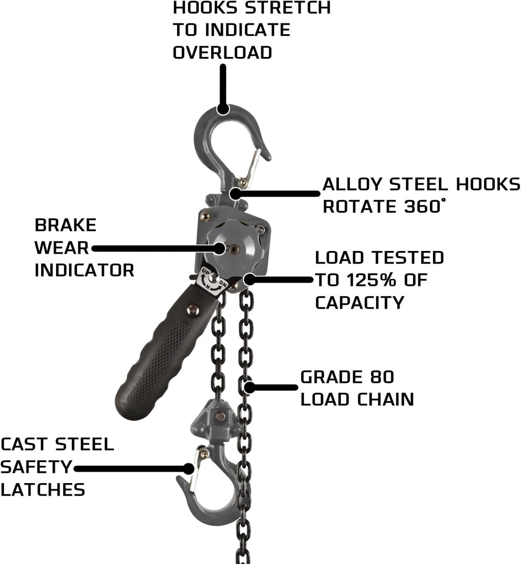 1/2-Ton Chain Hoist with 5' Lift D55501