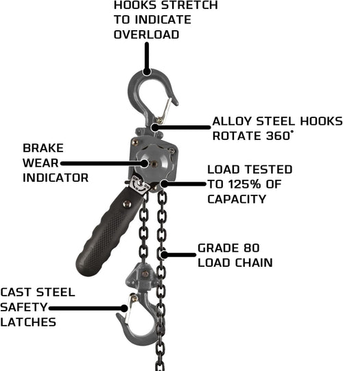 1/2-Ton Chain Hoist with 5' Lift D55501