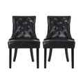 Faux Leather Dining Chairs, Set of 2, Midnight Black T1248
