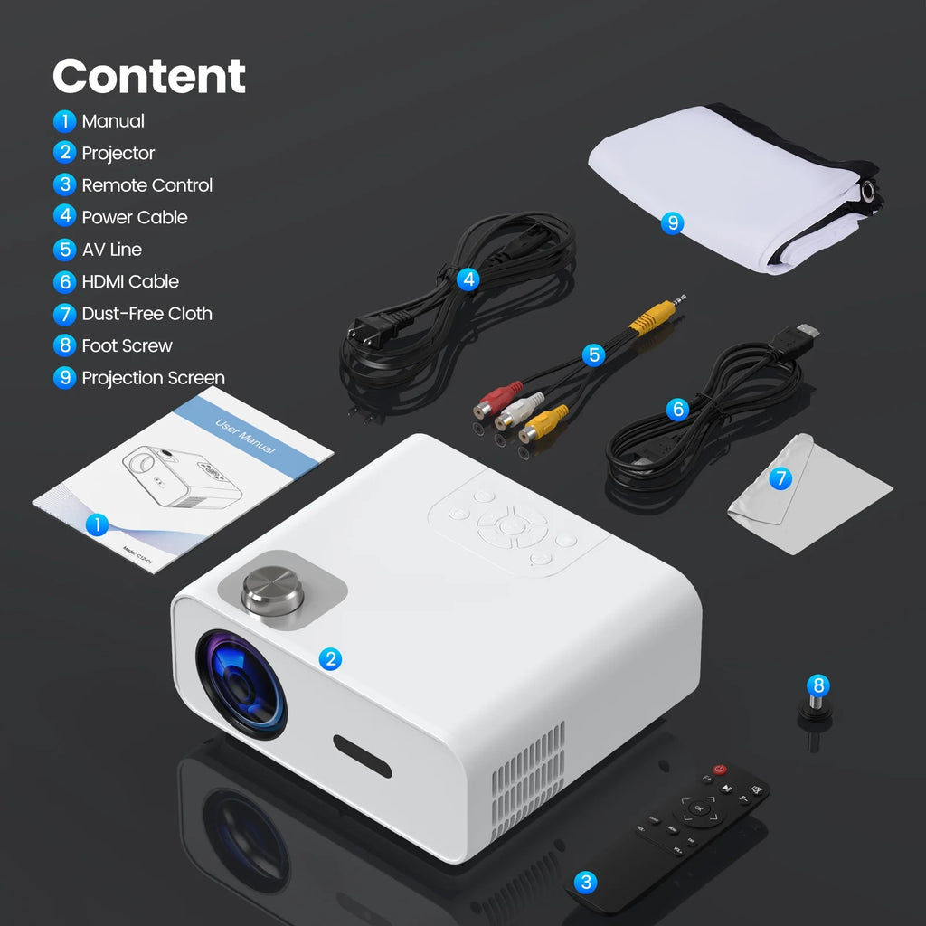 5G WiFi Bluetooth Projector, Native 1080P, 100" Screen M5449
