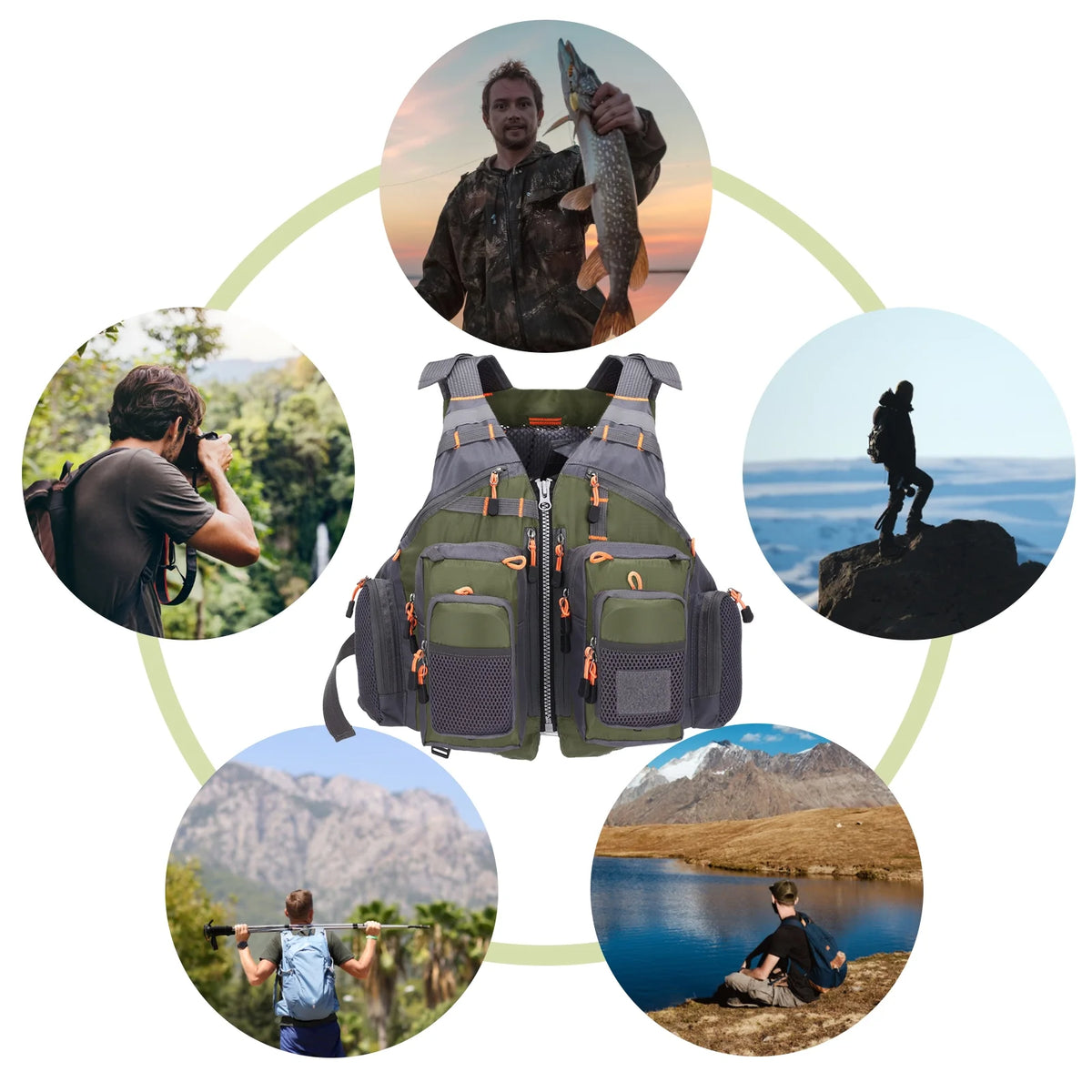 Fishing Vest Padded Waistcoat 209lb Floatation Device P30331