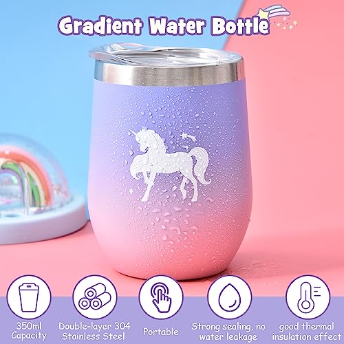 Unicorn Toy with Wired Headphones Diary Water Bottle Plush Bag Purse Socks Mirror W49286