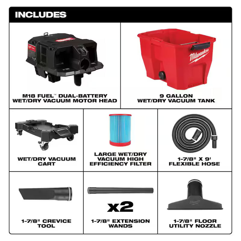 9 Gal. Cordless Wet/Dry Shop Vacuum with Automotive Kit L58298