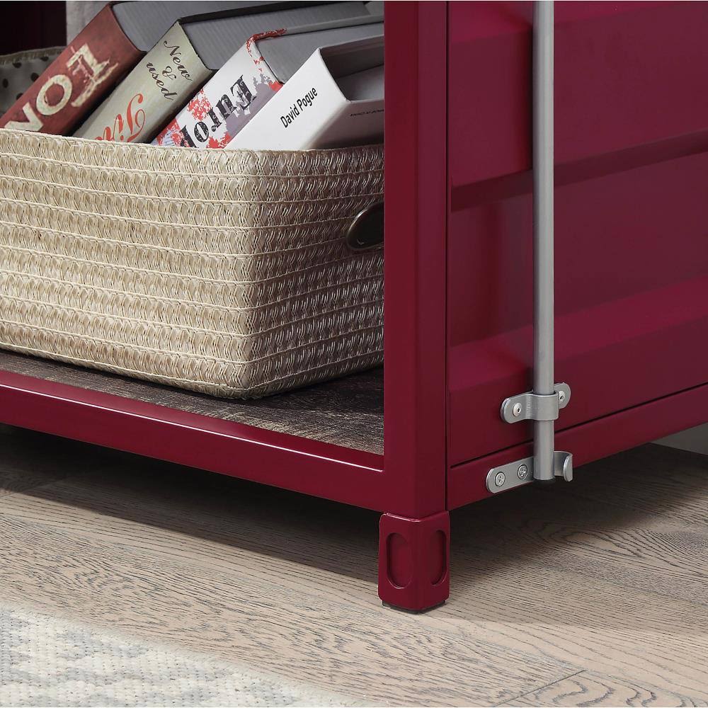 Red Powder Coating 4-Shelf Metal Bookcase O34234