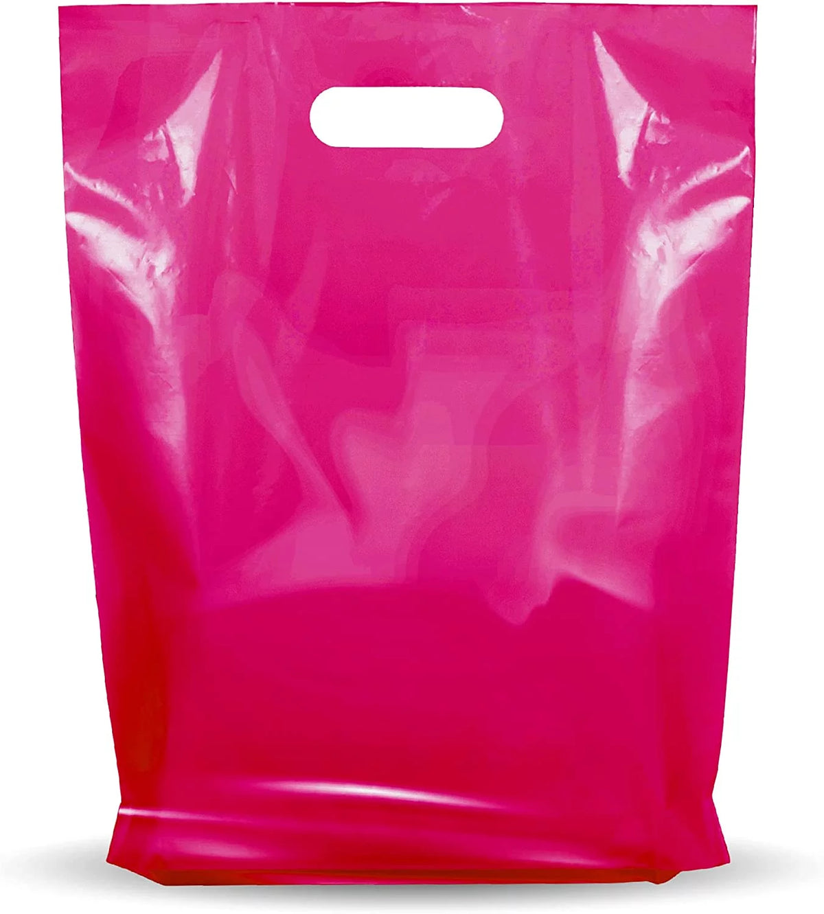 12" x 15" 1.25 mil Pink Glossy Plastic Retail Bags 1000 Pack P946954