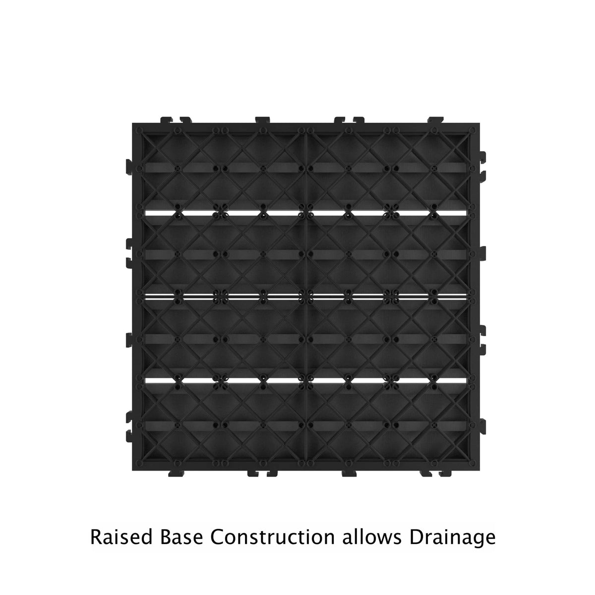 6-Pack Interlocking Weather-Resistant Deck Tiles Dark Gray Square F512