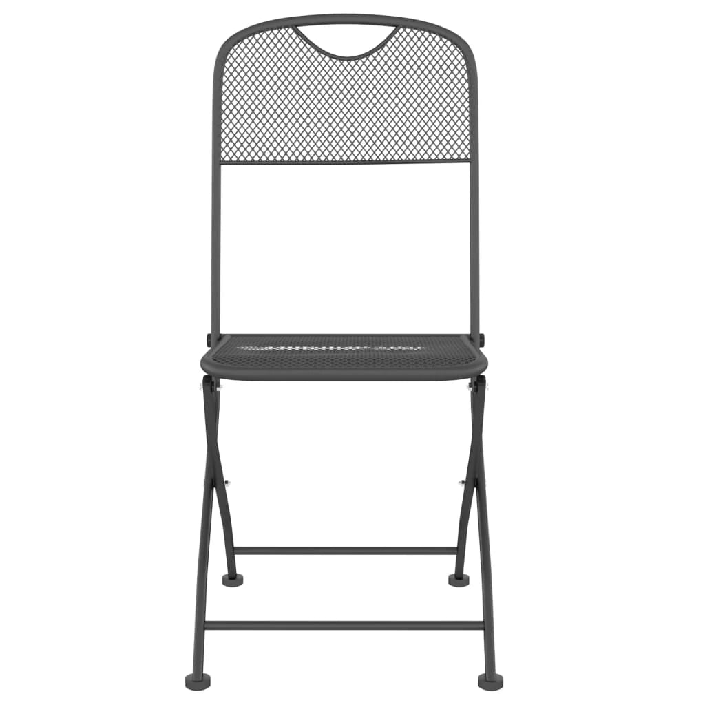 Folding Patio Chairs 4 pcs Metal Mesh Anthracite I315187