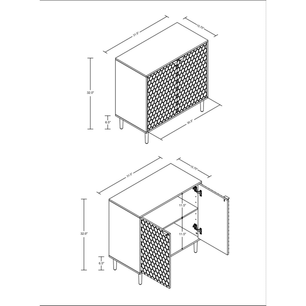 Green 2-Door Accent Cabinet G554
