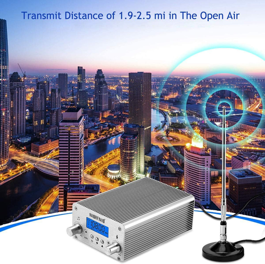 88.0-108.00MHz PLL FM Transmitter Radio Stereo Station Wireless Broadcast with TNC Antenna J7746