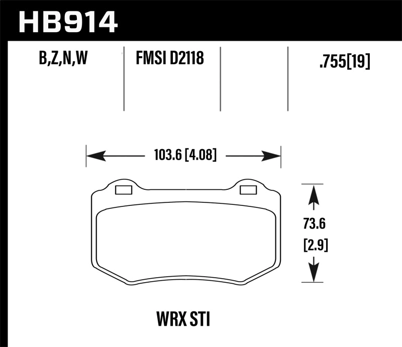 HPS 5.0 Rear Brake Pads Z674