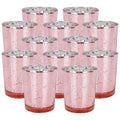 Mercury Glass Votive Candle Holder 4 inch Set of 12 Speckled Blush Z466188
