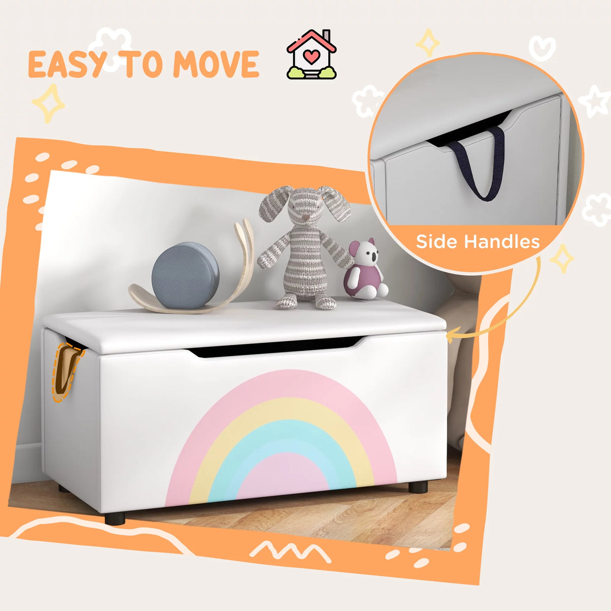 White Toy Box Chest U733