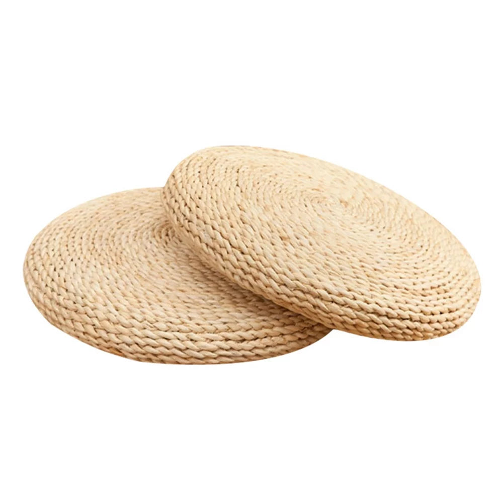 Round Straw Weave Floor Pillow X8859
